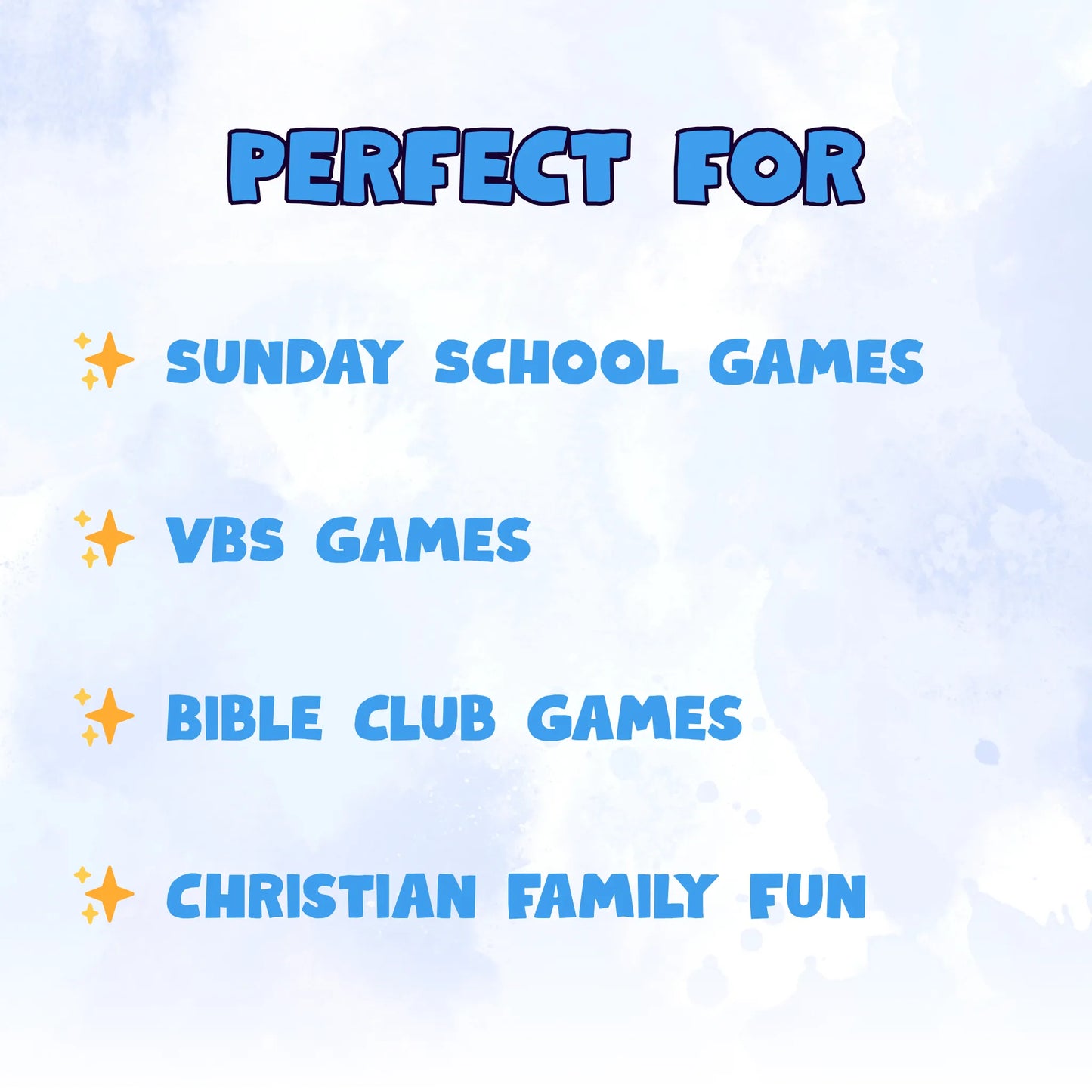 Perfect for: Sunday School, VBS games, bible club games and Christian family fun.